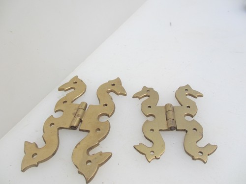 Vintage brass box hinges - box,