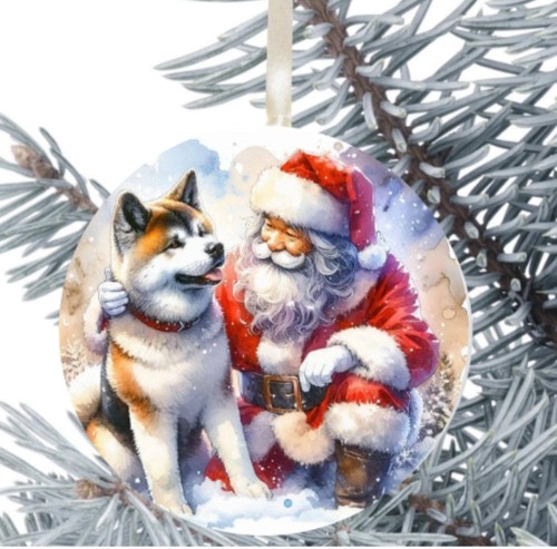 Akita dog hanging bauble - dog,
