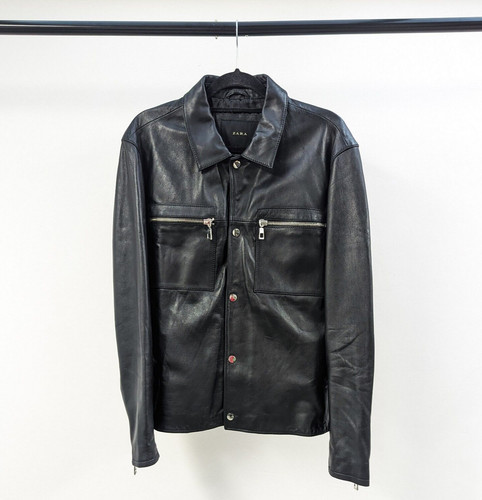 Men zara 100 leather black - leather,