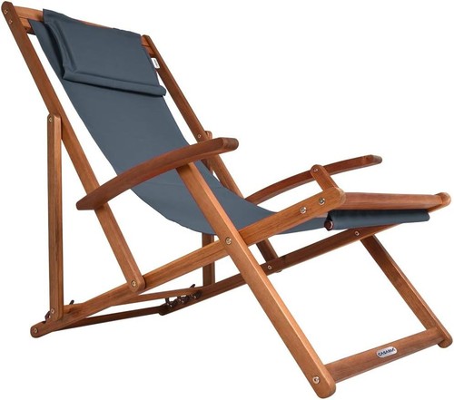 Foldable deck chair and piilow - foldable,
