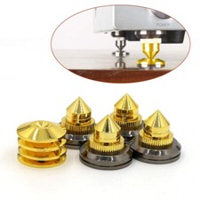 4pcs Gold Plated Speaker Spikes Stand CD Amp Turntable HIFI Isolation Feet Pads