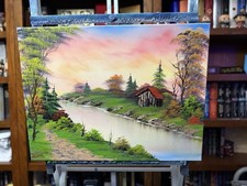 Original Oil Painting 18x24 “Backwater View” Landscape (Bob Ross Style)