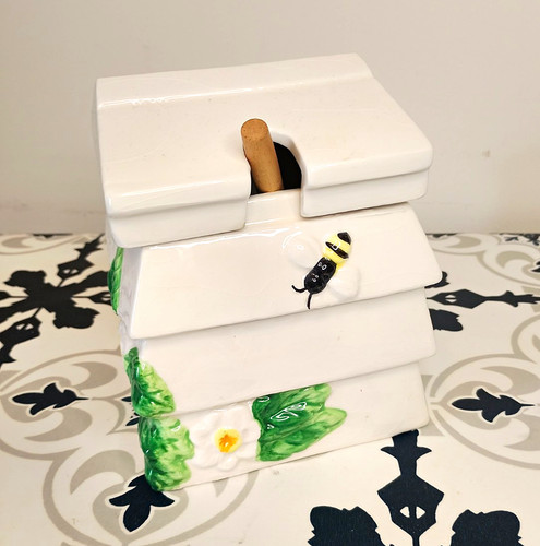 Ceramic beehive honey pot - ceramic, &