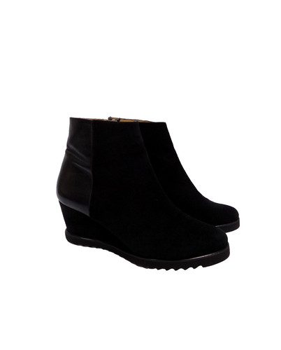 Black wedge heel - black, perlato