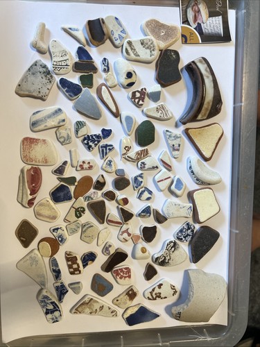 Sea pottery tumbled pieces - pottery,