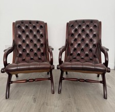 Pair of Leather Button back