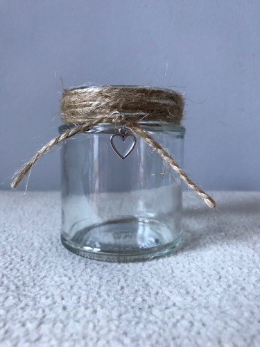 Handmade glass jar heart tea