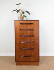 Refinished Vintage Mid-Century Teak G-plan Fresco Tall Chest of Drawers Tallboy