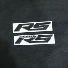 2x Black Glossy RS Metal Badge