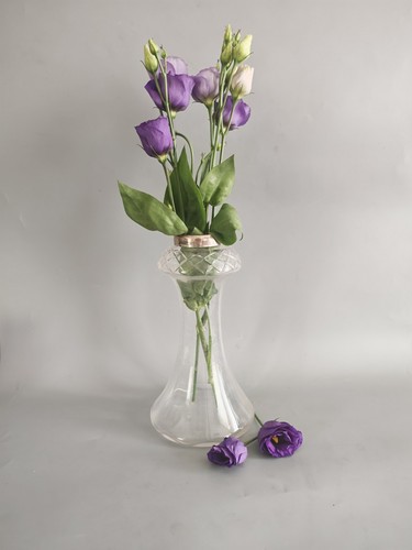 Antique crystal vase with - antique,