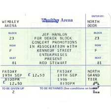 ROD STEWART Concert Ticket Stub LONDON 9/19/86 WEMBLEY THE FACES MAGGIE MAY Rare