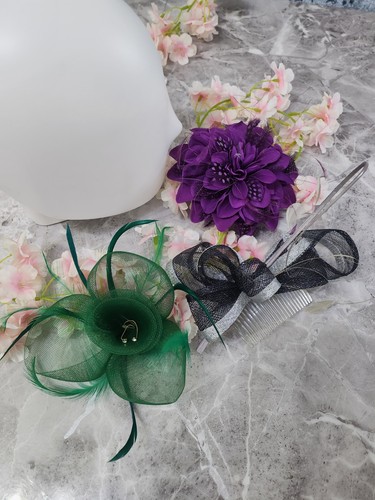 Job lot fascinators purple - x,