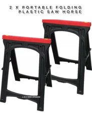 2 x Trestles Portable Folding Plastic Saw Horse Max Load 200kg - CT1699