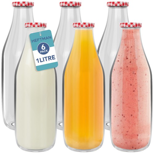 Heftman glass milk - milk, bottles