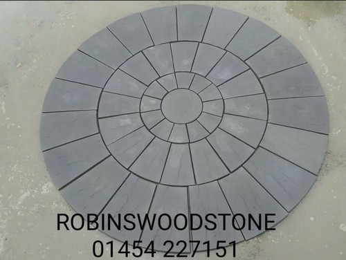 Concrete circle patio paving - circle,