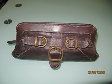 River Island bag brown clutch Purse Leather inner zip pocket Used