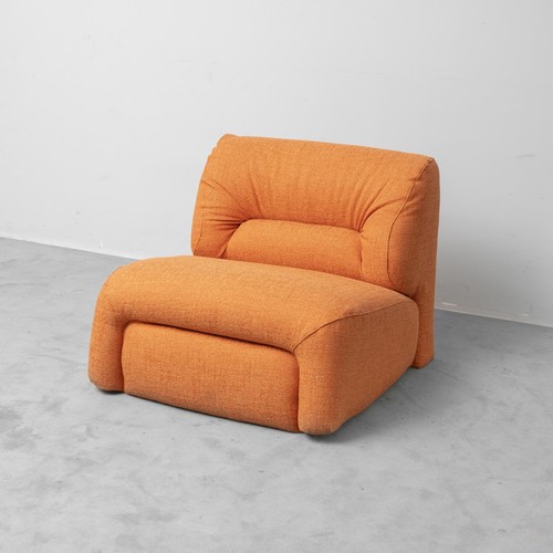Orange fabric armchair - orange,