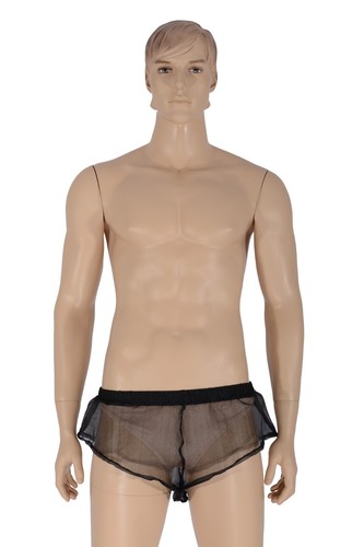 Men sheer black - black, nylon