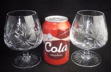 Pair of Edinburgh Crystal STAR OF EDINBURGH Balloon Brandy Glasses 5"h (signed)