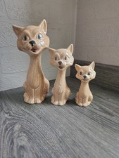 vintage sylvac beige cats set