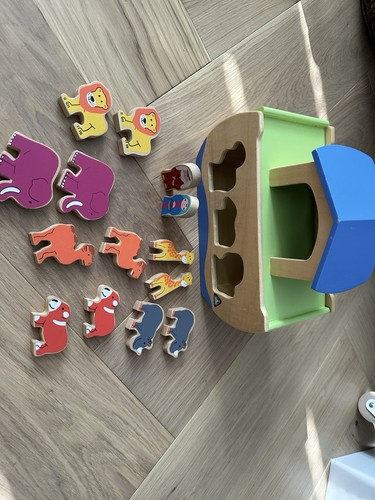 Elc wooden noah ark toy - wooden,