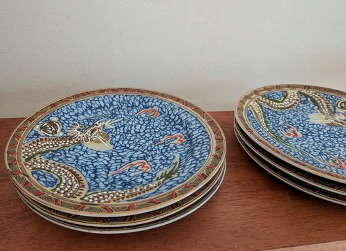 Blue dragonware moriage - dragonware,
