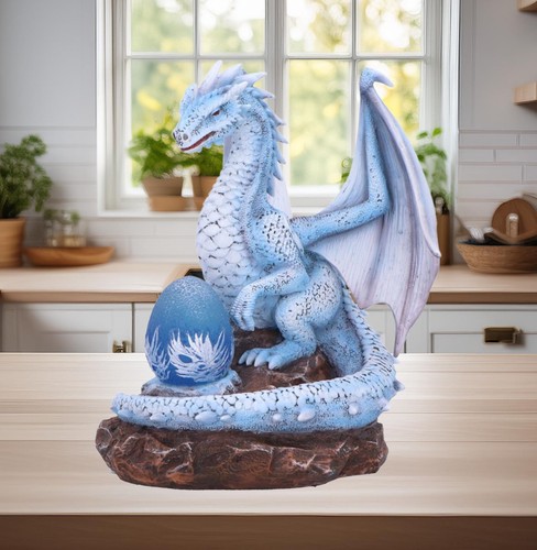 Silver dragon figurine led - silver,