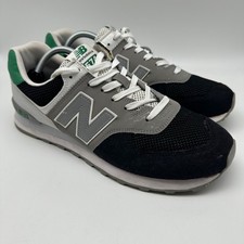 New Balance 574 Mens Shoes Gray/Black/Green Size 11