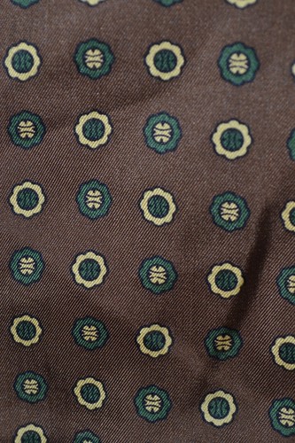 Brown silk ascot cravat with - ascot, /