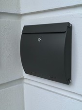 Large Mailbox Steel Wall-Mounted Curved Letterbox Key Lock Post Box Parcel