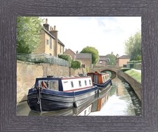 GRAND UNION CANAL BOAT BARGE NARROWBOAT FRAMED PRINT PICTURE 3 FRAME COLOURS 943