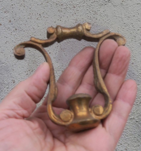Large gilt brass bronze lamp - brass,