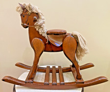Beautiful Vintage Child's Wooden Rocking Horse 29" X 30" 1980 Woods Of America