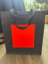 The Leather Satchel Co. Gray And orange Large Portfolio Tote Bag