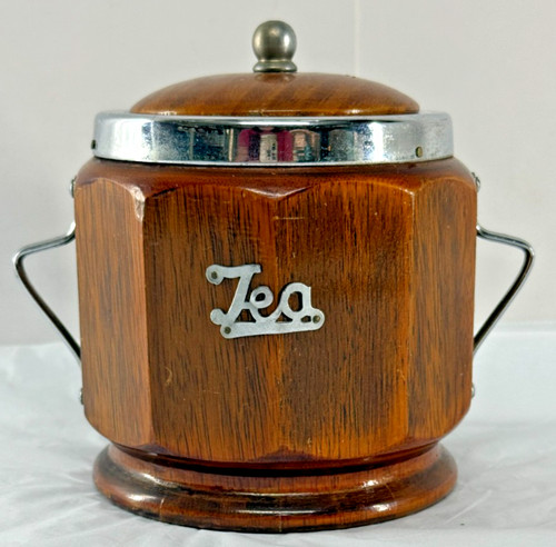 Vintage wooden tea caddy - tea,
