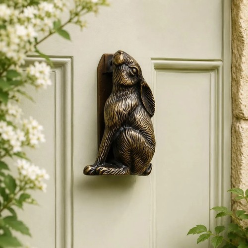 Antique style iron rabbit - antique, door