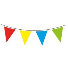 32ft Plain Colour Heavy Duty Plastic Bunting Outdoor Use Flags Pennants Party