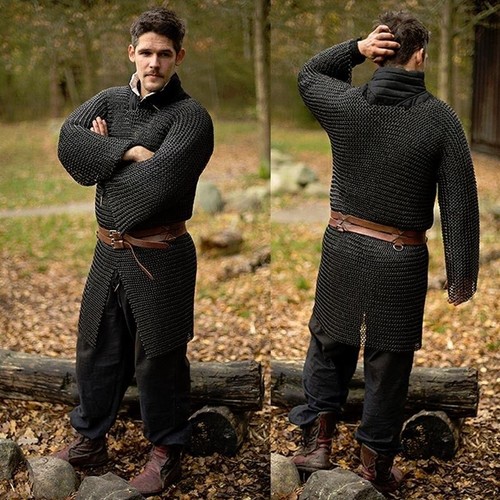 Alaric black chainmail long - black,