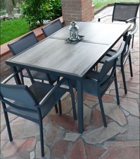 6 Seater Garden Dining Table and Chairs Outdoor Patio Furniture Set Seat Grey