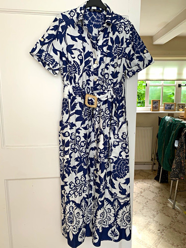 Zara blue white - white, floral
