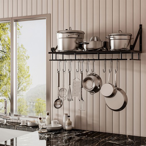 Metal pan rack - metal, wall