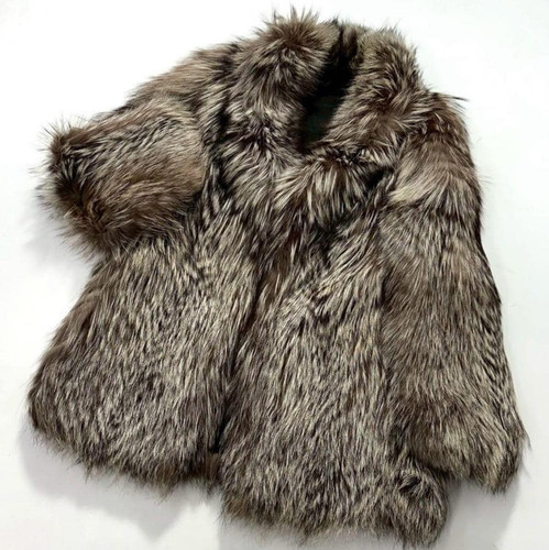Saga fox fur coat silver - saga,