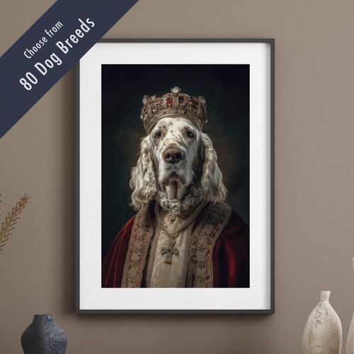 Royal dog portrait print - dog,