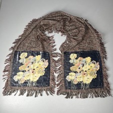 VTG Georgina von Etzdorf Textile Art Scarf Silk Velvet Floral ArtIsan Panels Lux