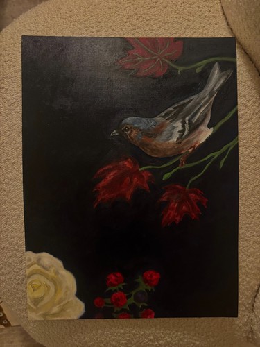 Greenfinch original painting - greenfinch,