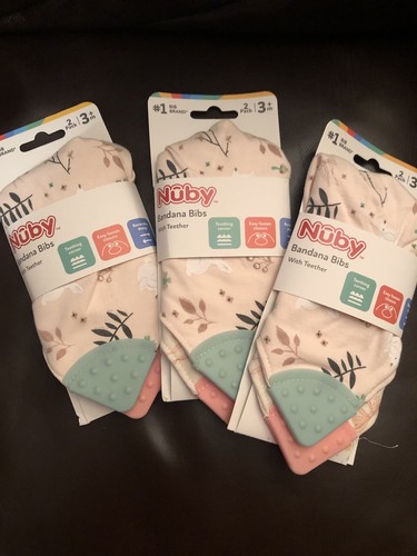 Nuby bandana bibs with teether - bandana,