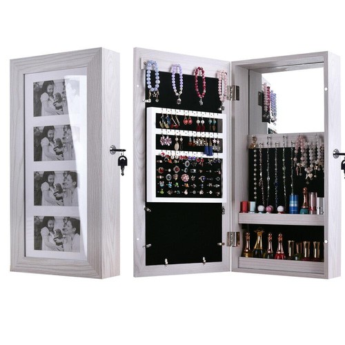 Wall mounted mirrored jewelry - mounted,