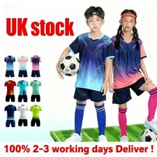 2-3 Days Delivery Kids Girls Boys Football Kits Soccer Training Suit Sportswear 