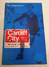 Cardiff City V Sporting Lisbon European Cup Winners Cup 1st Rd 1st Leg 19/09/73