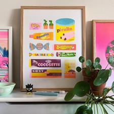 Vintage-Style Venezuelan Treats Risograph Poster